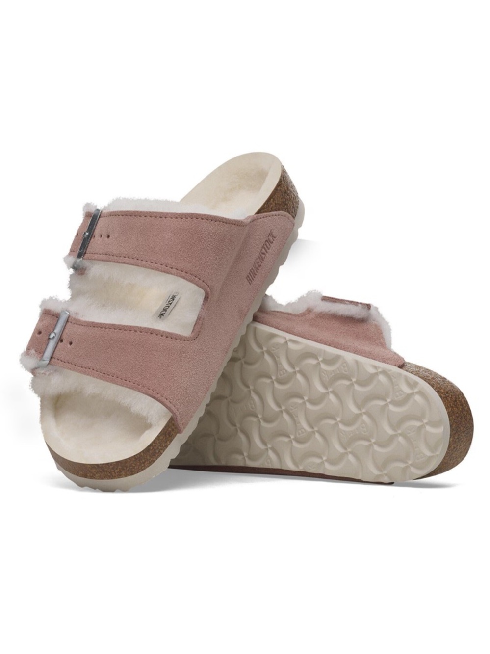 BIRKENSTOCK ARIZONA SUEDE SHEARLING SANDALS pink size 39/ US women’s size 8-8.5 - Picture 3 of 10